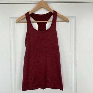 Size 4 (XS) Burgundy, Lululemon Swiftly Racerback Tank